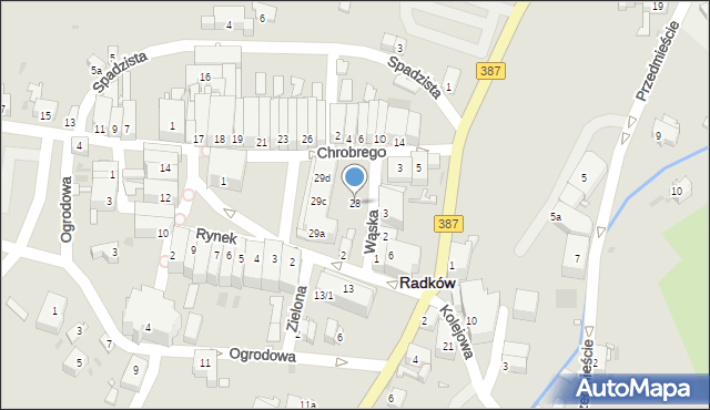 Radków, Rynek, 28, mapa Radków