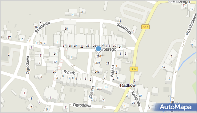 Radków, Rynek, 29d, mapa Radków