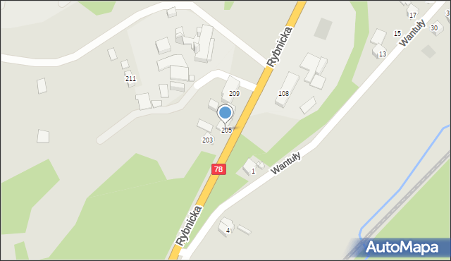 Radlin, Rybnicka, 205, mapa Radlin