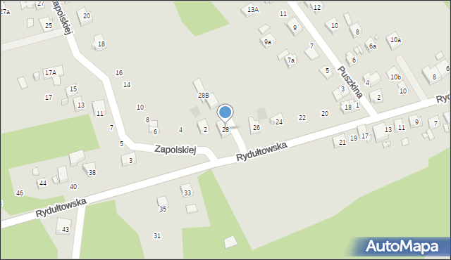 Radlin, Rydułtowska, 28, mapa Radlin