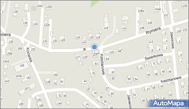 Radlin, Rymera Józefa, 123, mapa Radlin