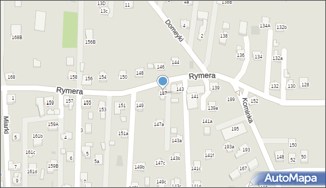 Radlin, Rymera Józefa, 147, mapa Radlin