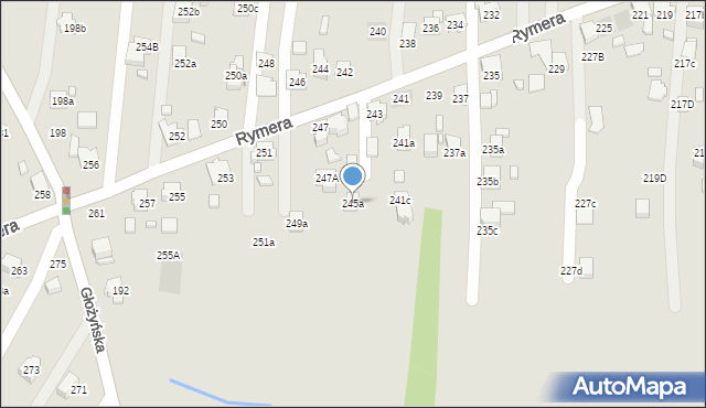 Radlin, Rymera Józefa, 245a, mapa Radlin