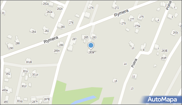 Radlin, Rymera Józefa, 283a, mapa Radlin