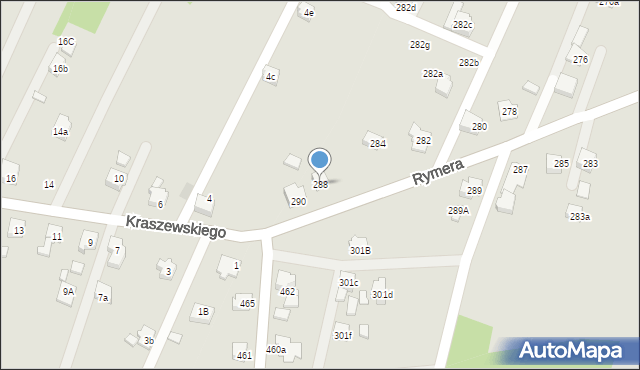 Radlin, Rymera Józefa, 288, mapa Radlin