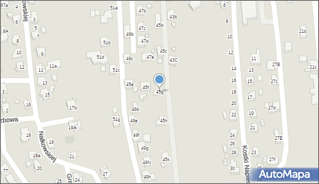 Radlin, Rymera Józefa, 45g, mapa Radlin