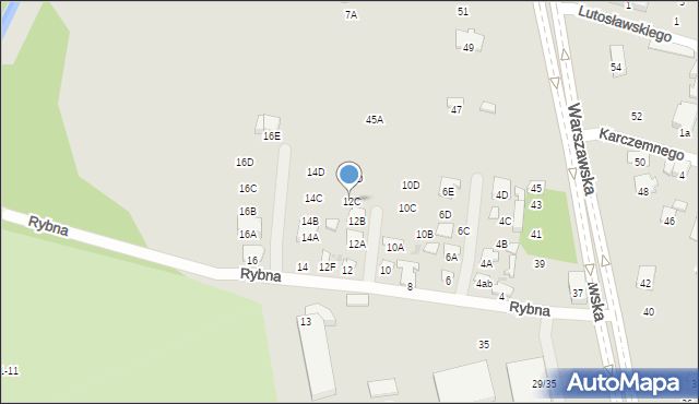 Radom, Rybna, 12C, mapa Radomia