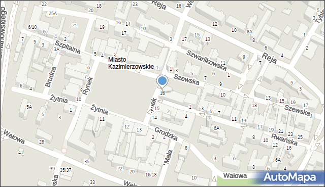 Radom, Rynek, 16, mapa Radomia