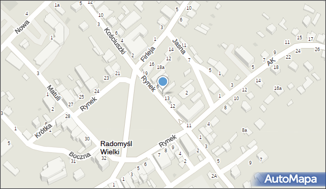 Radomyśl Wielki, Rynek, 14, mapa Radomyśl Wielki