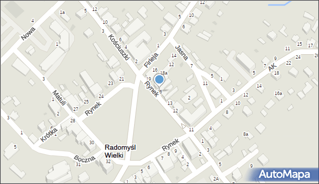 Radomyśl Wielki, Rynek, 16, mapa Radomyśl Wielki