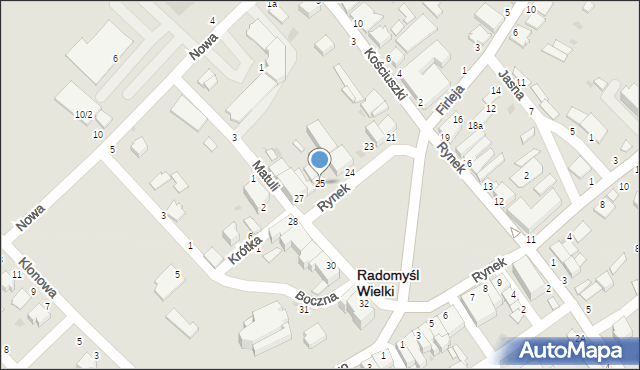 Radomyśl Wielki, Rynek, 25, mapa Radomyśl Wielki