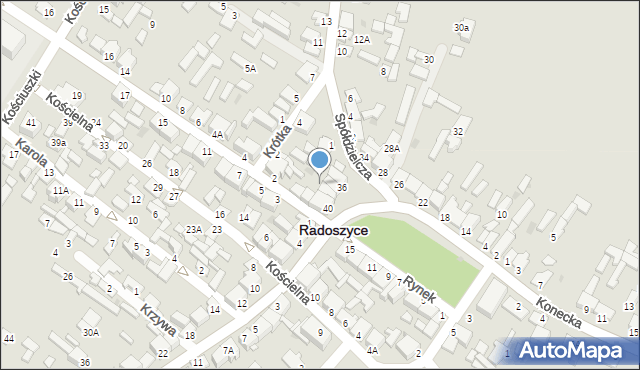 Radoszyce, Rynek, 22a, mapa Radoszyce