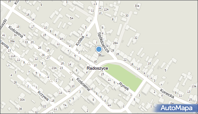 Radoszyce, Rynek, 38A, mapa Radoszyce