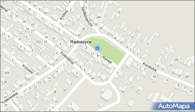 Radoszyce, Rynek, 9, mapa Radoszyce