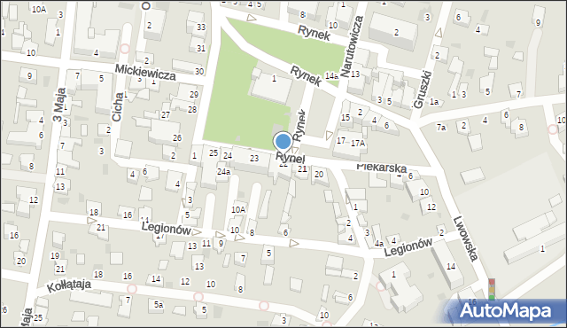 Radymno, Rynek, 22, mapa Radymno