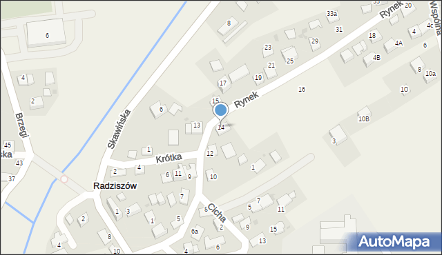 Radziszów, Rynek, 14, mapa Radziszów