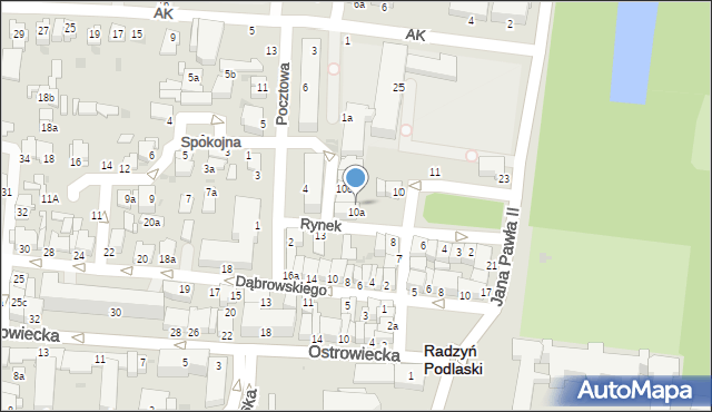 Radzyń Podlaski, Rynek, 10b, mapa Radzyń Podlaski