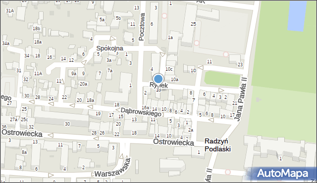 Radzyń Podlaski, Rynek, 15, mapa Radzyń Podlaski