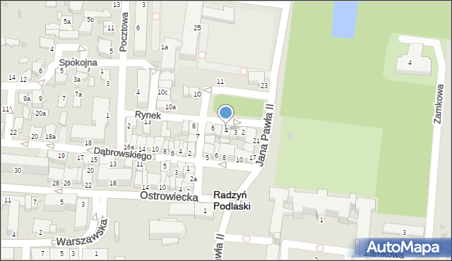 Radzyń Podlaski, Rynek, 4, mapa Radzyń Podlaski