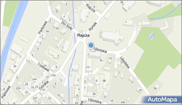 Rajcza, Rynek, 1, mapa Rajcza