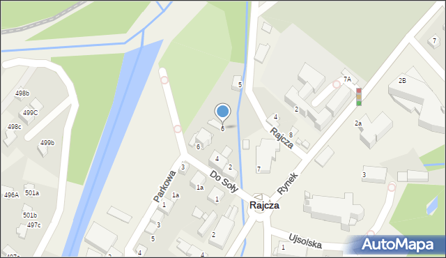 Rajcza, Rynek, 6, mapa Rajcza