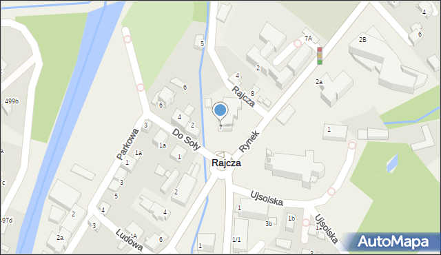 Rajcza, Rynek, 7, mapa Rajcza