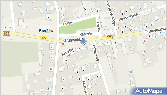 Raniżów, Rynek, 11, mapa Raniżów