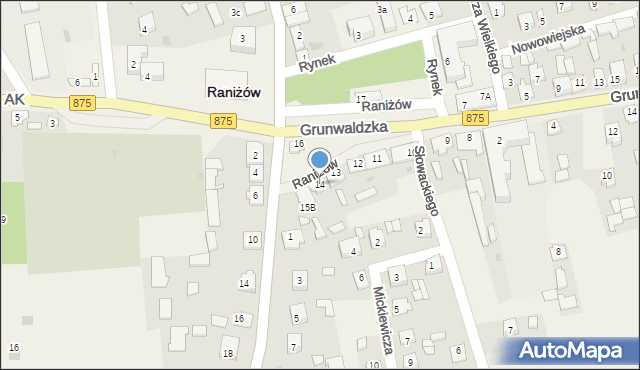 Raniżów, Rynek, 14, mapa Raniżów