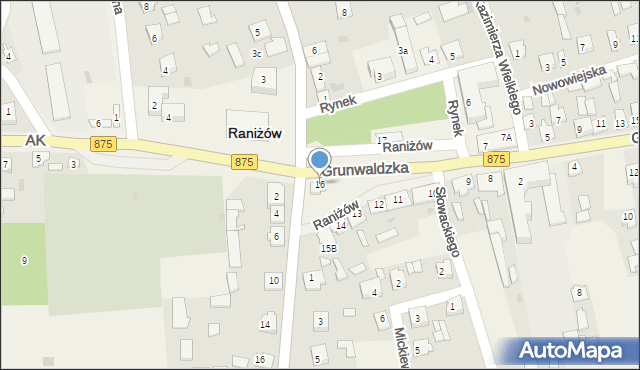 Raniżów, Rynek, 16, mapa Raniżów