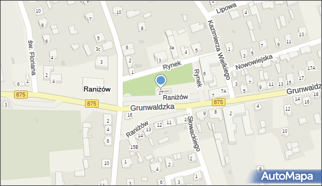 Raniżów, Rynek, 17, mapa Raniżów