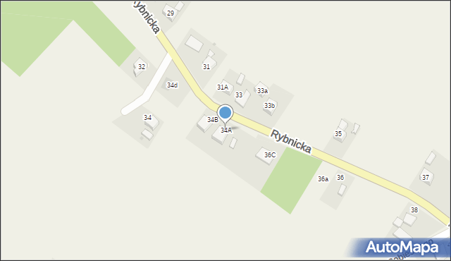 Raszczyce, Rybnicka, 34A, mapa Raszczyce