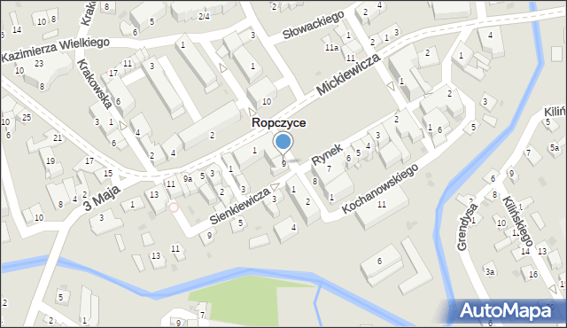 Ropczyce, Rynek, 9, mapa Ropczyce