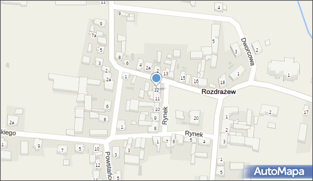 Rozdrażew, Rynek, 12, mapa Rozdrażew