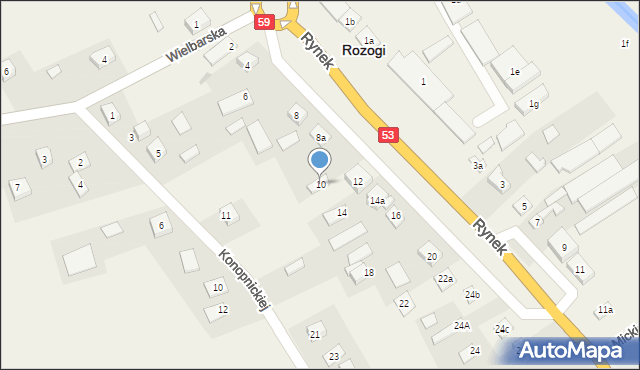 Rozogi, Rynek, 10, mapa Rozogi