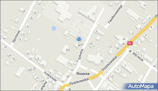 Rozprza, Rynek Piastowski, 24, mapa Rozprza