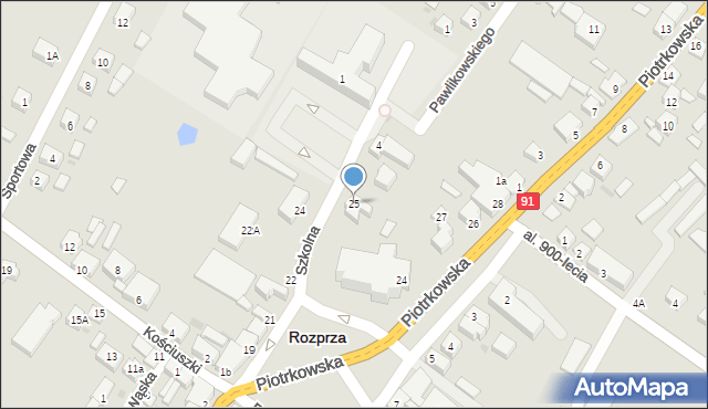 Rozprza, Rynek Piastowski, 25, mapa Rozprza