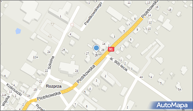 Rozprza, Rynek Piastowski, 26, mapa Rozprza