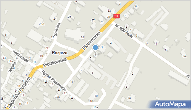 Rozprza, Rynek Piastowski, 4, mapa Rozprza