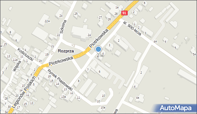 Rozprza, Rynek Piastowski, 5, mapa Rozprza