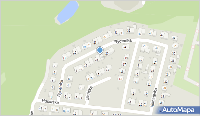 Ruda Śląska, Rycerska, 18, mapa Rudy Śląskiej