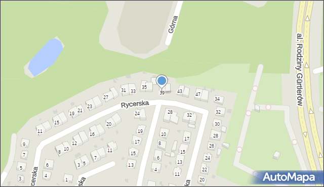 Ruda Śląska, Rycerska, 39, mapa Rudy Śląskiej