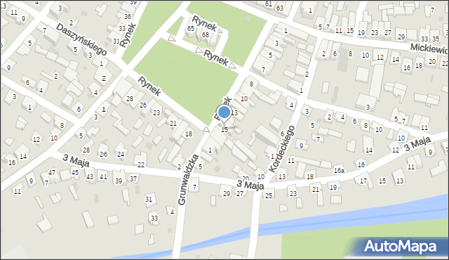 Rudnik nad Sanem, Rynek, 15, mapa Rudnik nad Sanem