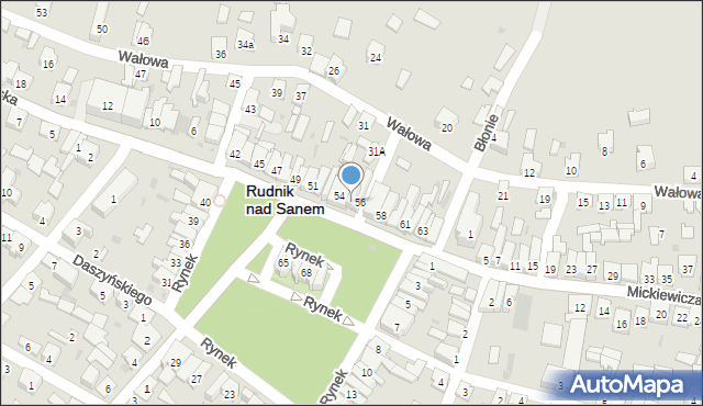 Rudnik nad Sanem, Rynek, 55, mapa Rudnik nad Sanem