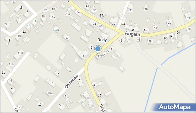 Rudy, Rybnicka, 9, mapa Rudy