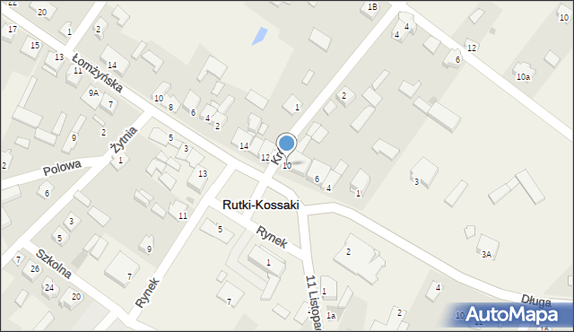 Rutki-Kossaki, Rynek, 10, mapa Rutki-Kossaki