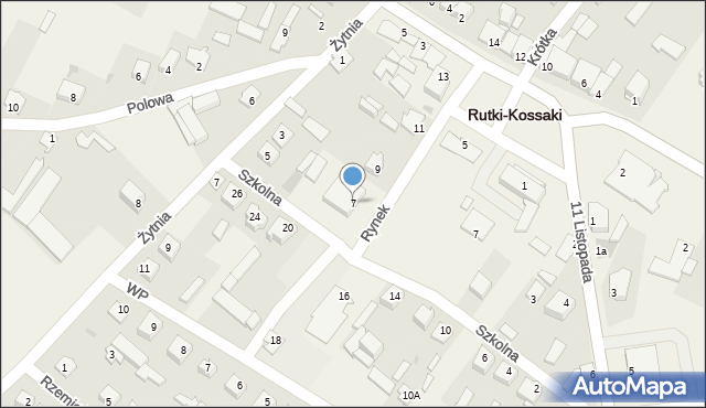 Rutki-Kossaki, Rynek, 7, mapa Rutki-Kossaki