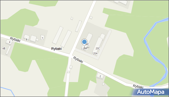 Rybaki, Rybaki, 19A, mapa Rybaki