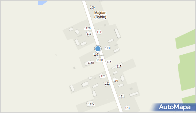 Rybie, Rybie, 118A, mapa Rybie