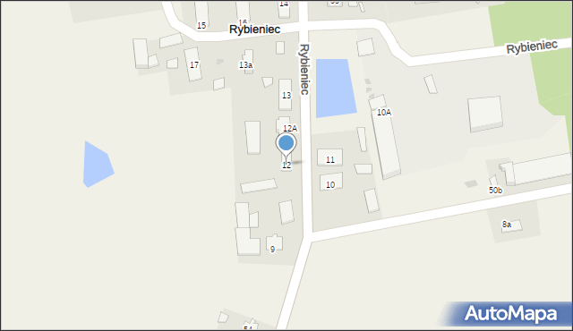 Rybieniec, Rybieniec, 12, mapa Rybieniec