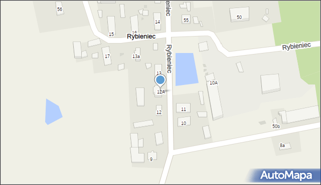 Rybieniec, Rybieniec, 12A, mapa Rybieniec